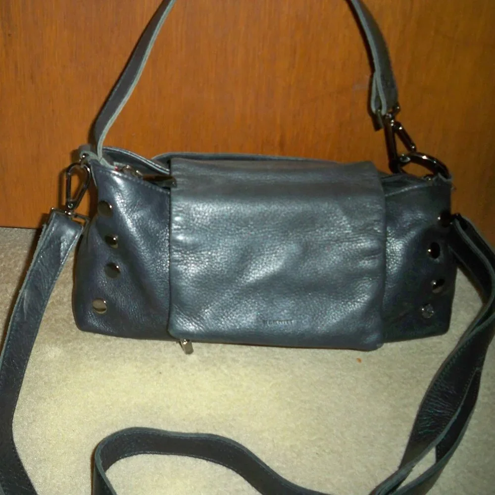 Hammitt VIP Black Satchel Leather Handbag with Gunmetal Hardware $495, GUC!! - Picture 1 of 4